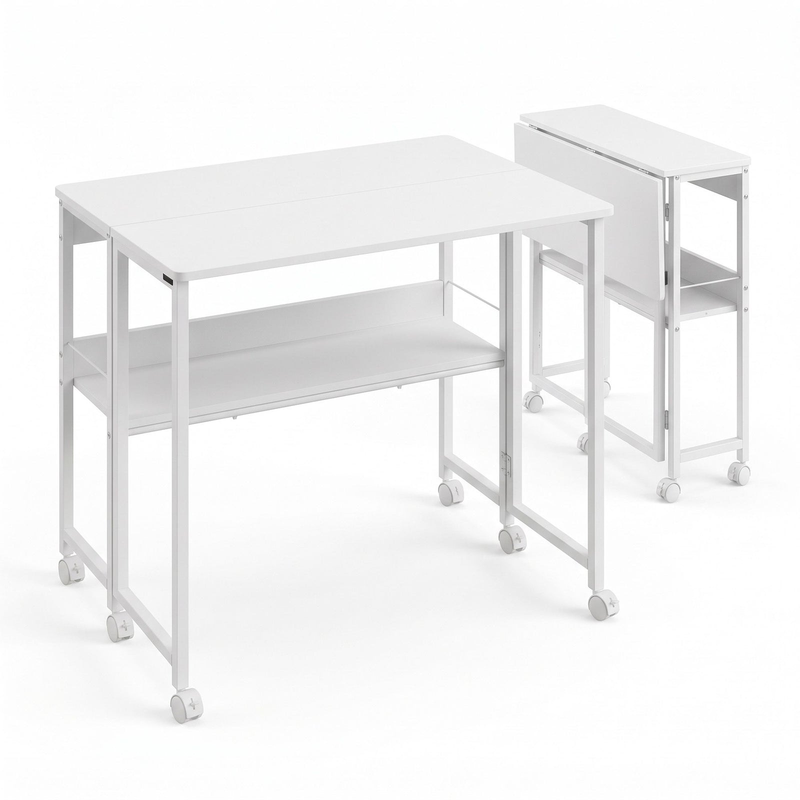 Artiss Foldable Computer Desk Mobile Study Table Workstation White 80cm