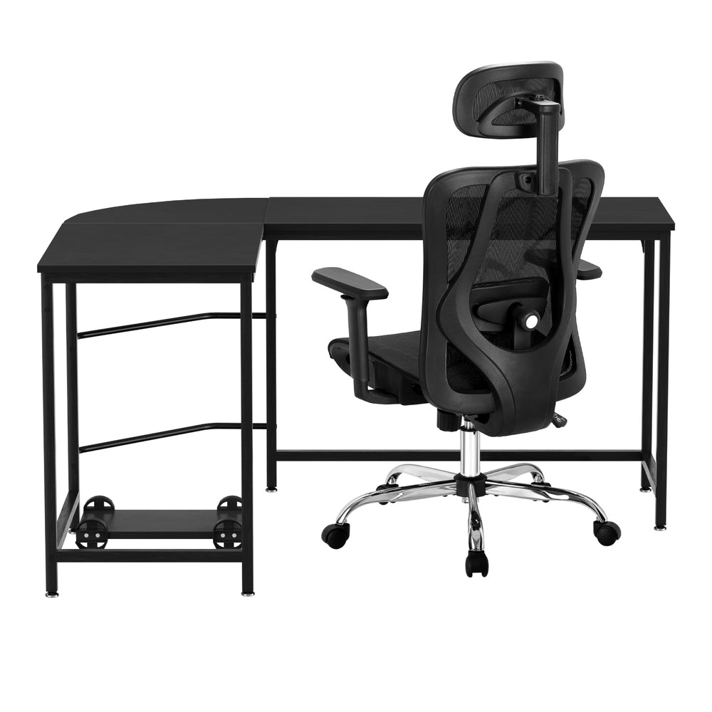 Artiss Computer Desk L-Shape Corner Desks Ergonomic Office Chair Mesh Chairs