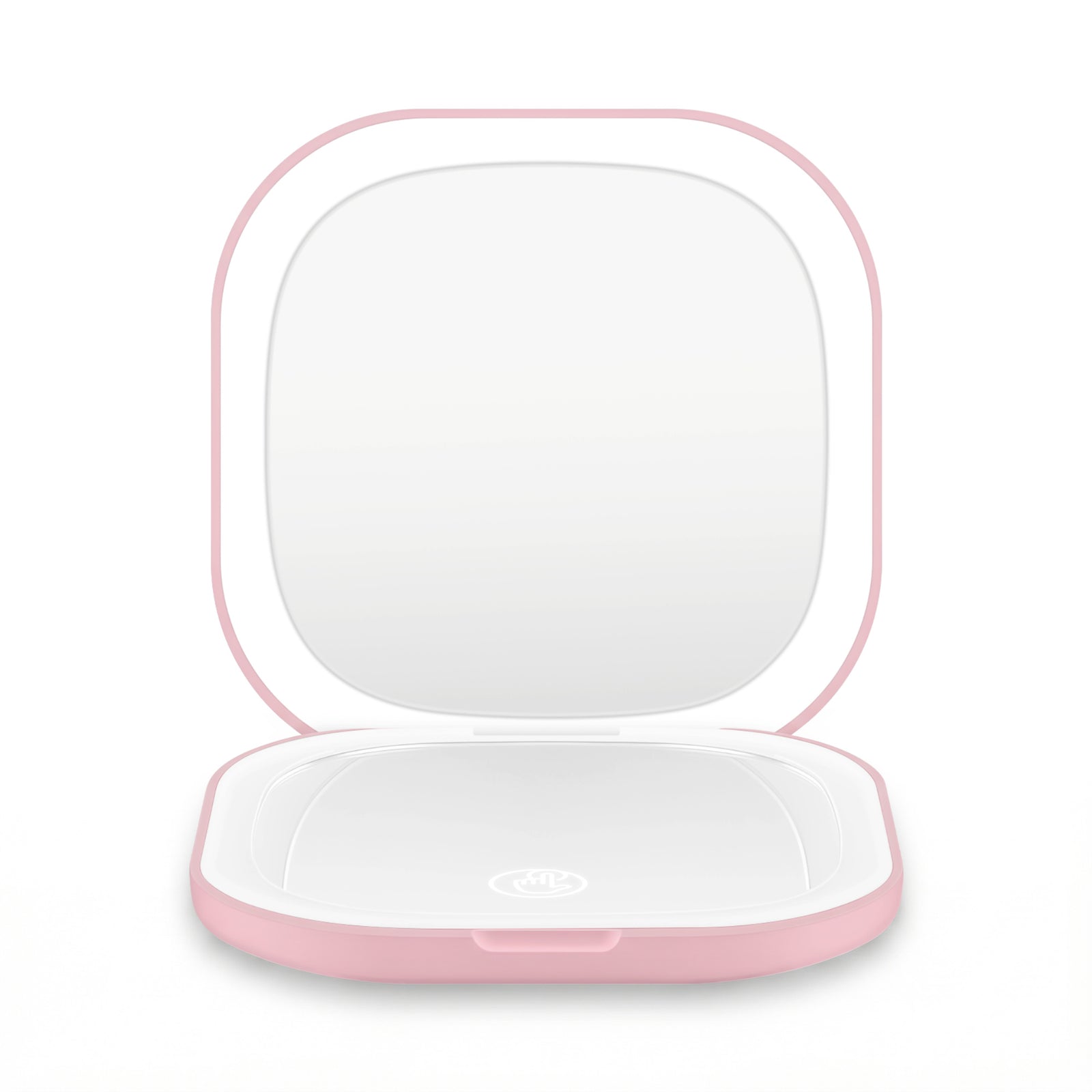 Embellir LED Compact Mirror Lighted Travel Makeup Mirror Pocket-Sized 1x 10x Magnification Square Pink
