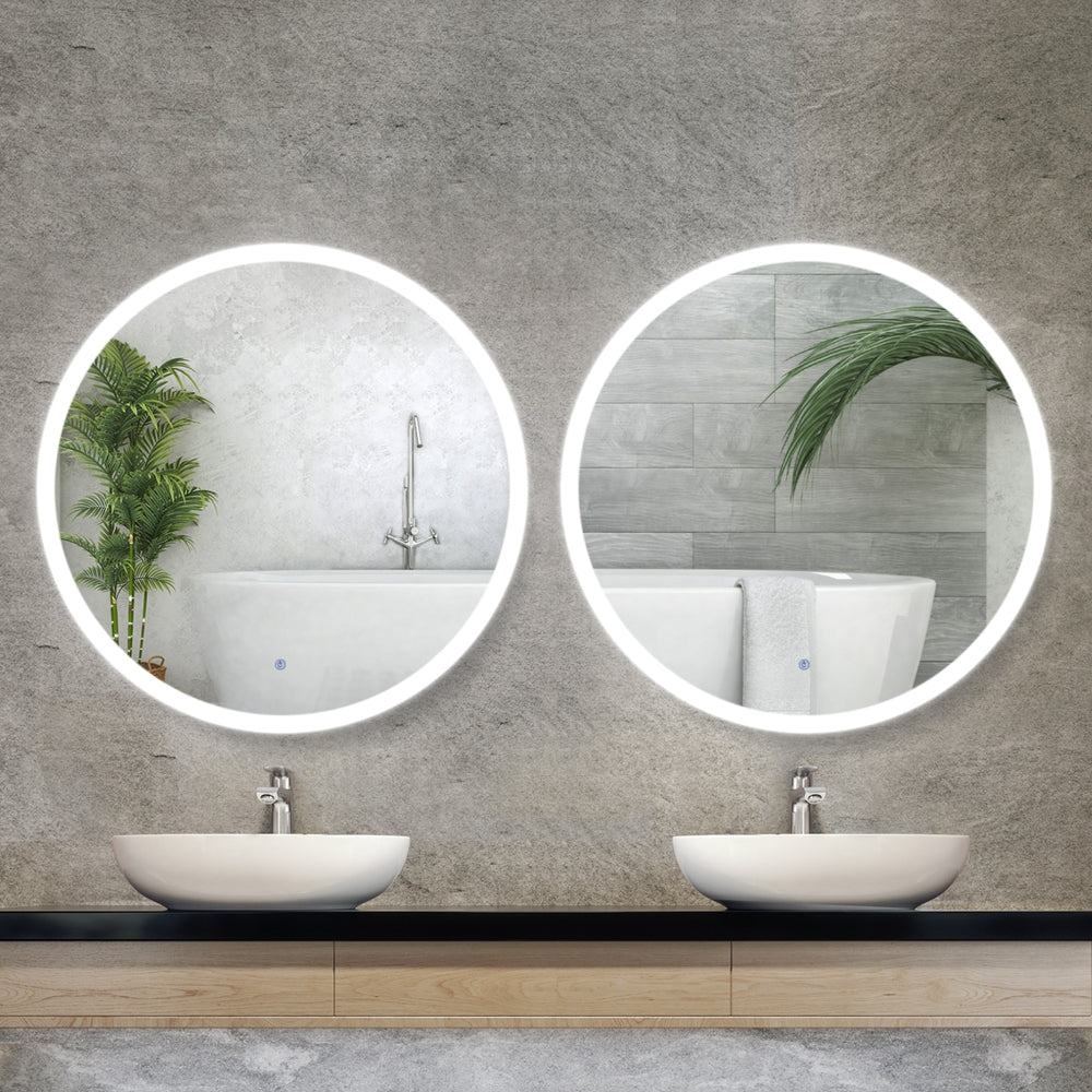 Embellir 2 Wall Mirror 80cm with Led light Makeup Home Decor Bathroom Round Vanity
