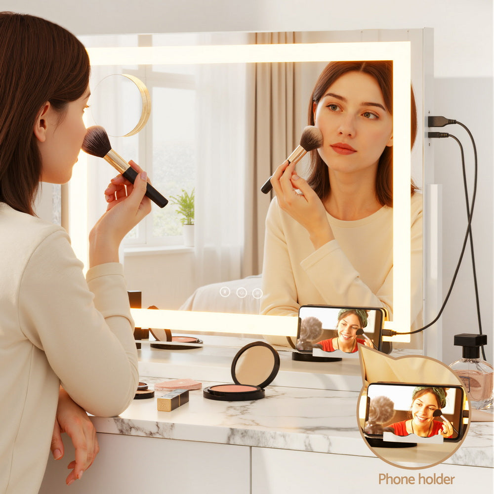 Embellir Makeup Mirror 58x46cm 360~ Rotatable Vanity Mirror with Lights Bright Light Strip Adjustable