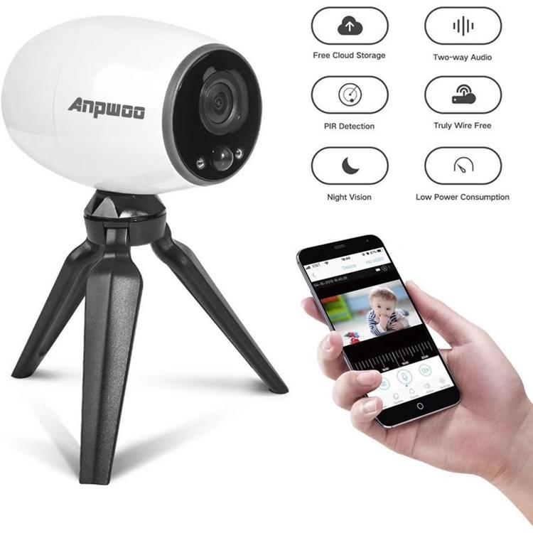 1.3Mp 960P Wifi Ip Camera With Tripod Holder - Motion Detection & Night Vision White-1915196625513484293