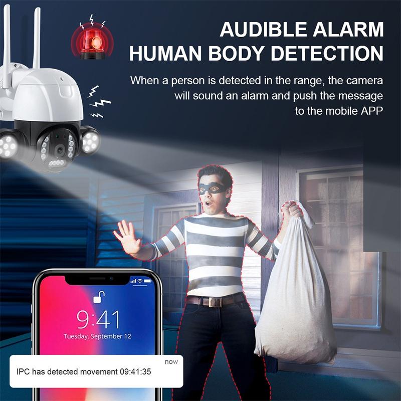 2.4G Wireless Ip Camera With 3.0Mp Motion Detection Two-Way Audio Night Vision And Tf Card Support - Ip65 Waterproof-1964932157256372229