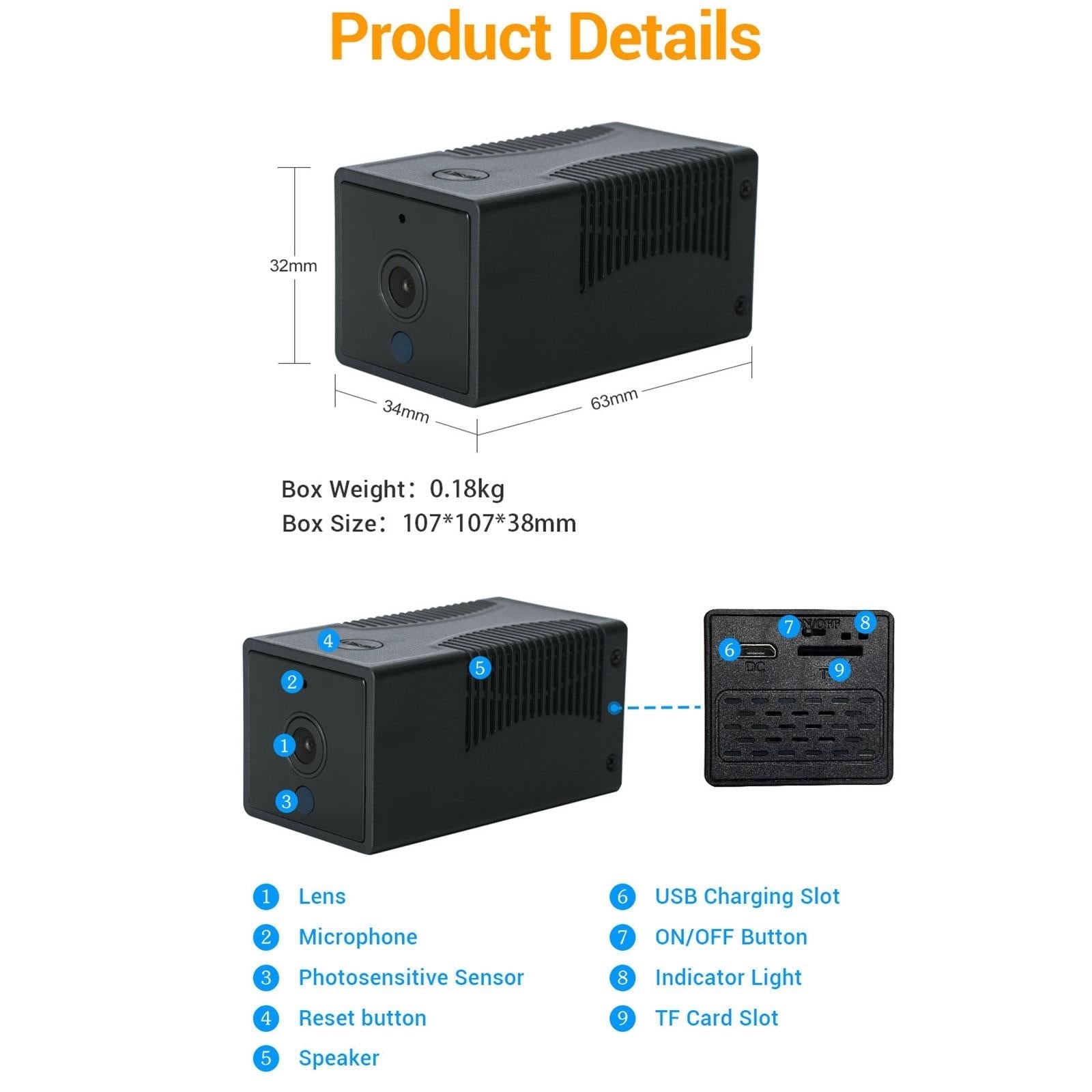 Smart Wifi Ip Camera With 1080P Hd Night Vision Two-Way Audio Motion Detection And Tf Card Support-1964932155834503171