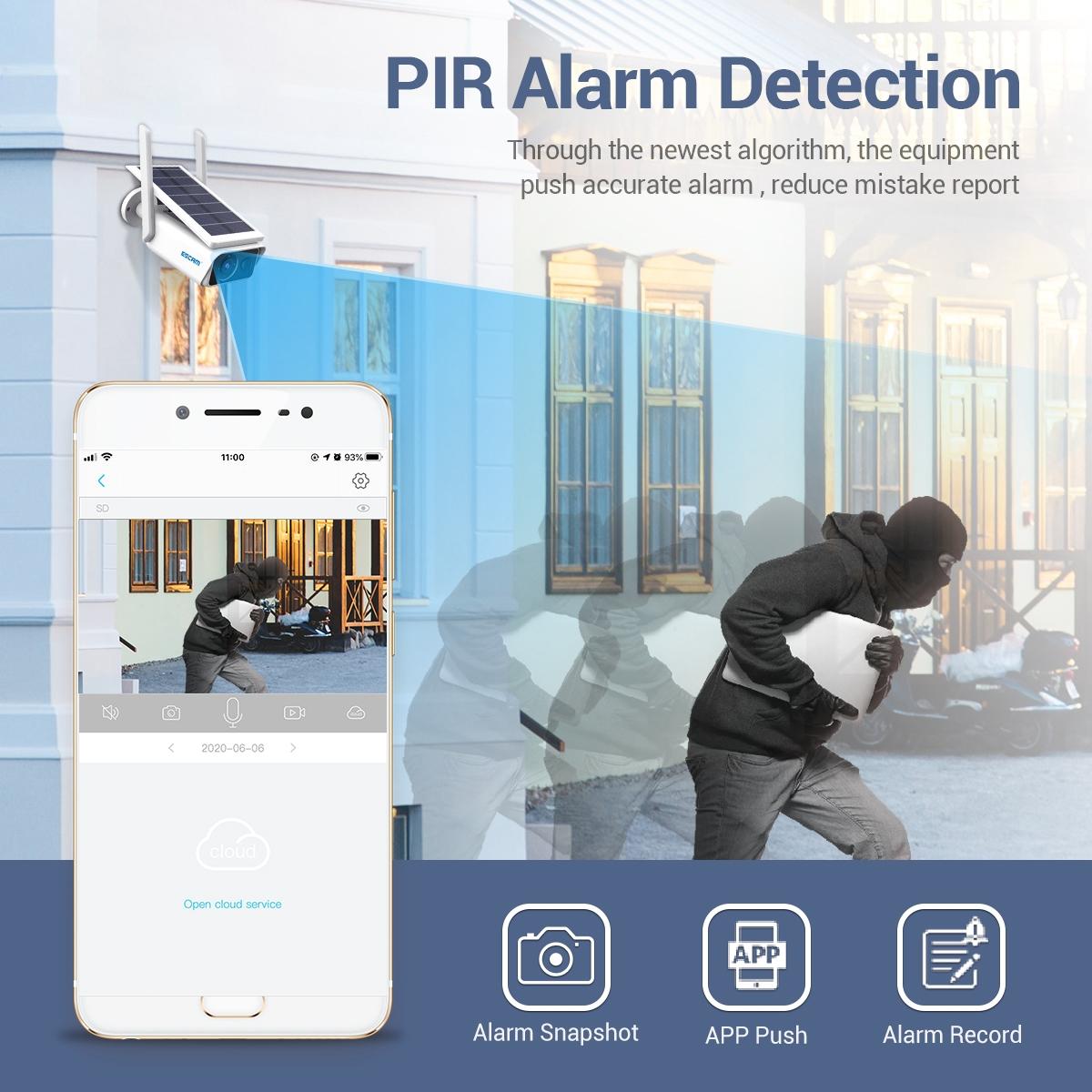 Wireless Solar Ip Camera - 3Mp H.265 No Battery White-1964932159215112197