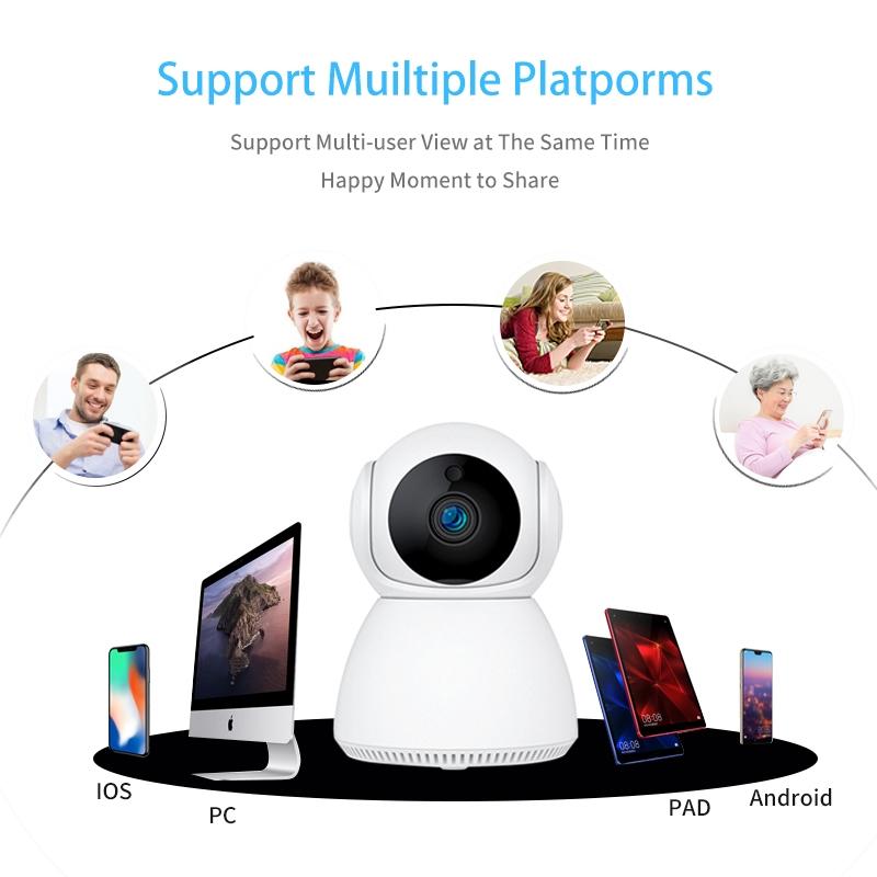 Smart Wifi Security Camera With Pan-Tilt 1.0Mp Tf Card Two-Way Audio Motion Detection Night Vision-1915196615090638850