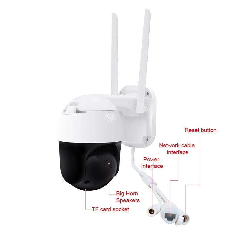 Waterproof 360 Degree Ptz Wifi Camera With 1080P Resolution 3.0Mp Lens Two-Way Voice Motion Detection And 128Gb Tf Card-1915196618534162438