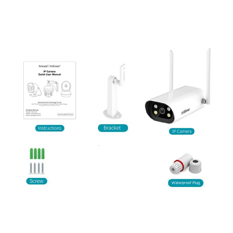 Waterproof Wifi Camera With 4.0Mp Two-Way Voice Motion Detection Night Vision & Ai Human Detection - Tf Card-1915196615547817986