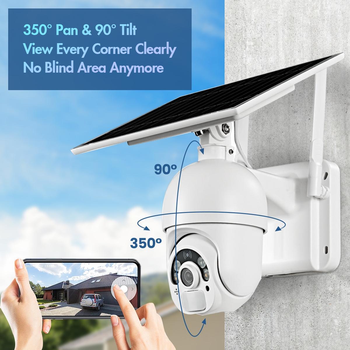 Solar-Powered Wifi Camera With 1080P Hd Pir Alarm Night Vision And Two-Way Audio-1964932321308184583