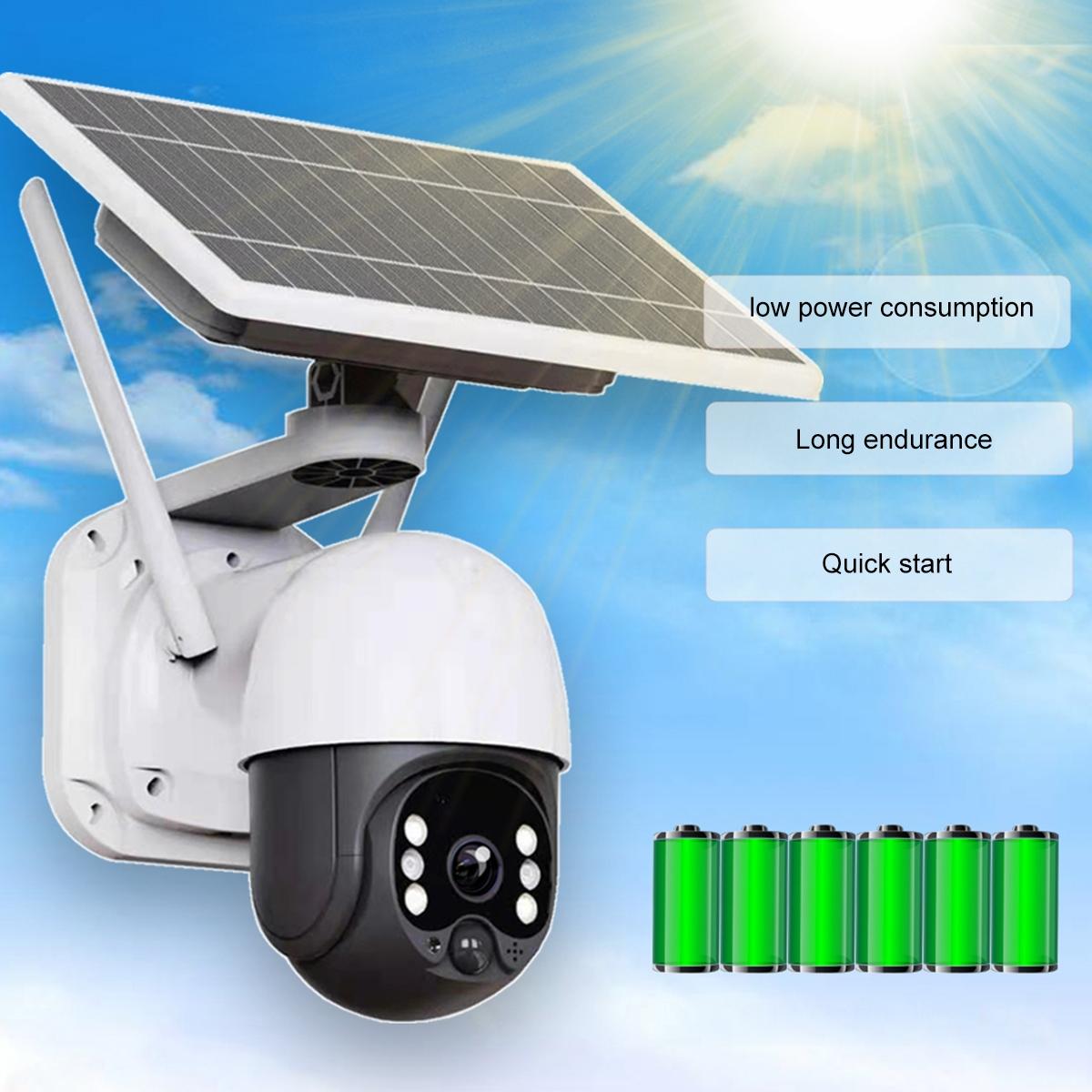 Full Hd Solar Wifi Camera With Pir Alarm & Night Vision - 2-Way Audio Tf Card Slot Battery Not Included-1964932303717273605