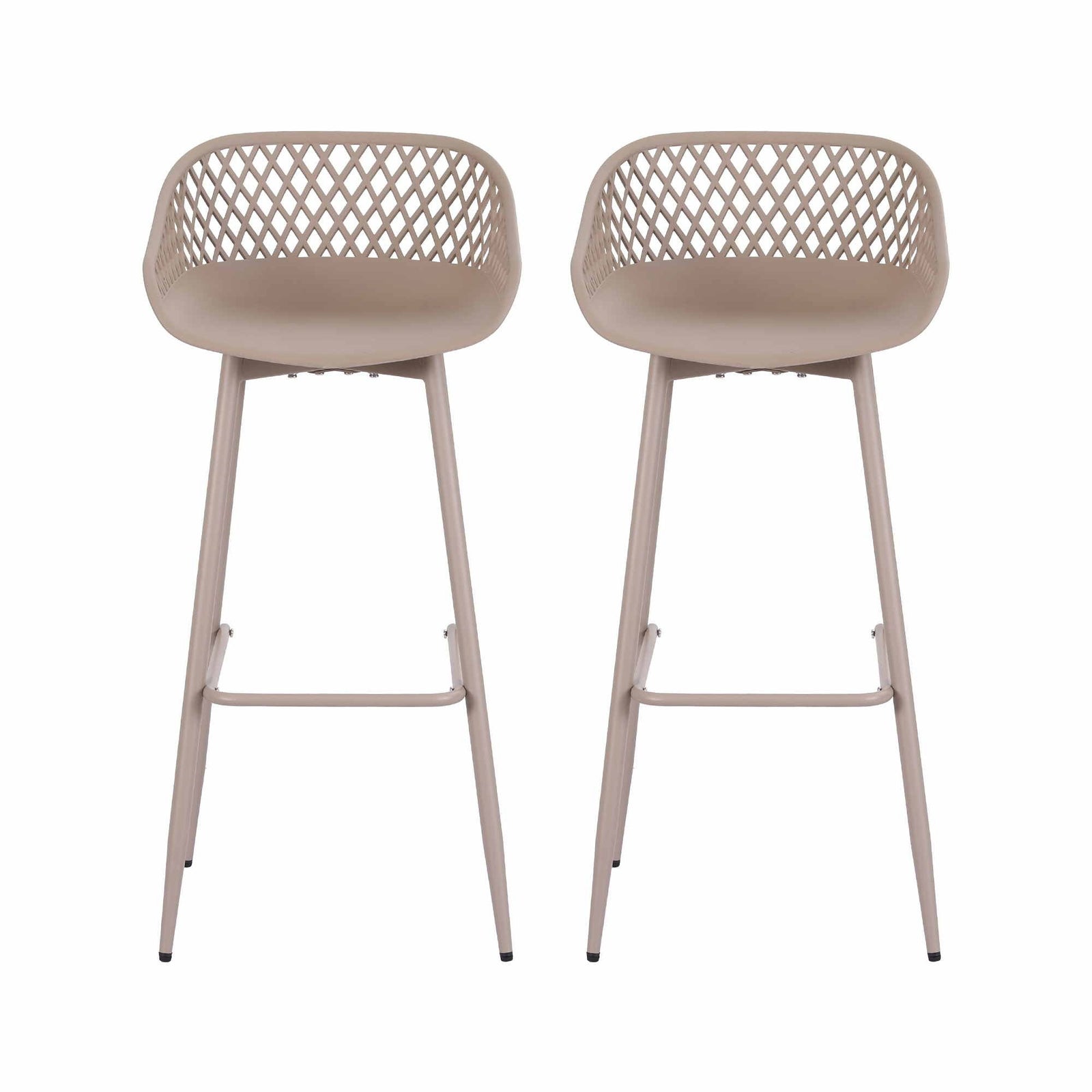Gardeon 2PC Outdoor Bar Stools Plastic Metal Dining Chair Patio Furniture Coffee