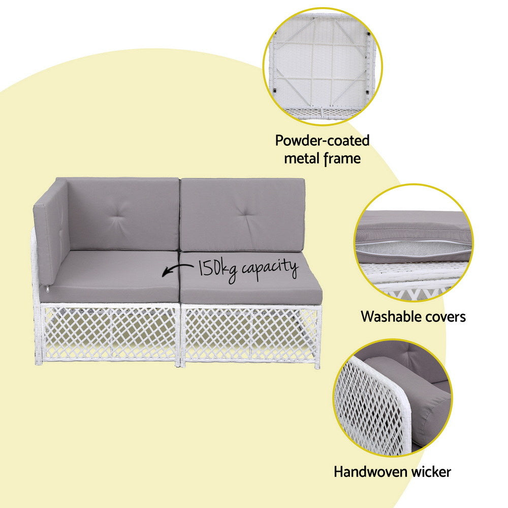 Gardeon 4 Seater Outdoor Sofa Set 5PCS Table Chair Set Garden Patio Furniture