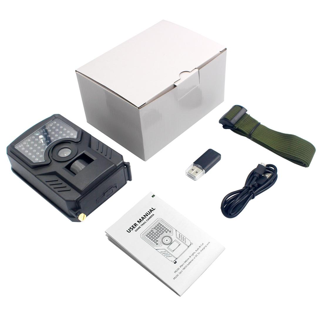 12Mp 1080P Hd Infrared Hunting Trail Camera With 120 Degree Wide Angle Lens And Ip56 Waterproof Design - Supports Tf Card Pir Distance 10-15M - Black-1915196797563834375