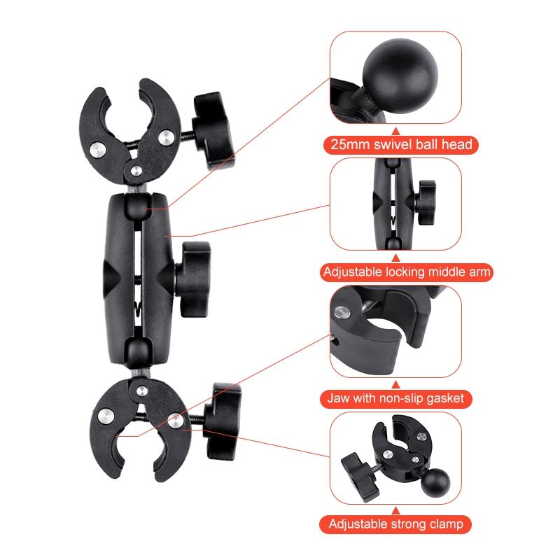 Adjustable Dual-Head Handlebar Mount For Motorcycle Selfie Stick-1915197300649627652