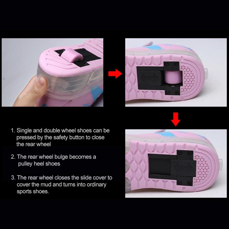 Rechargeable Led Roller Skates - Double Wheel Ultra Light Pink Size 40-1915196539874185220