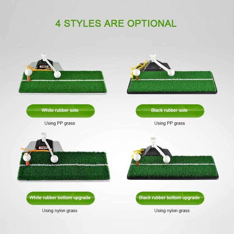 Portable Golf Putting Mat With Push Rod Trainer - 48X23Cm - Black-1915196774608408585