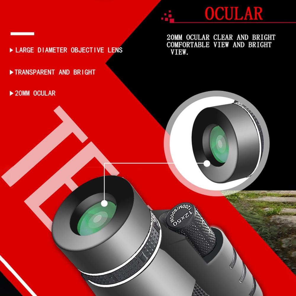 Professional Hd Monocular Night Vision Telescope - 12X50-1915198081247350786