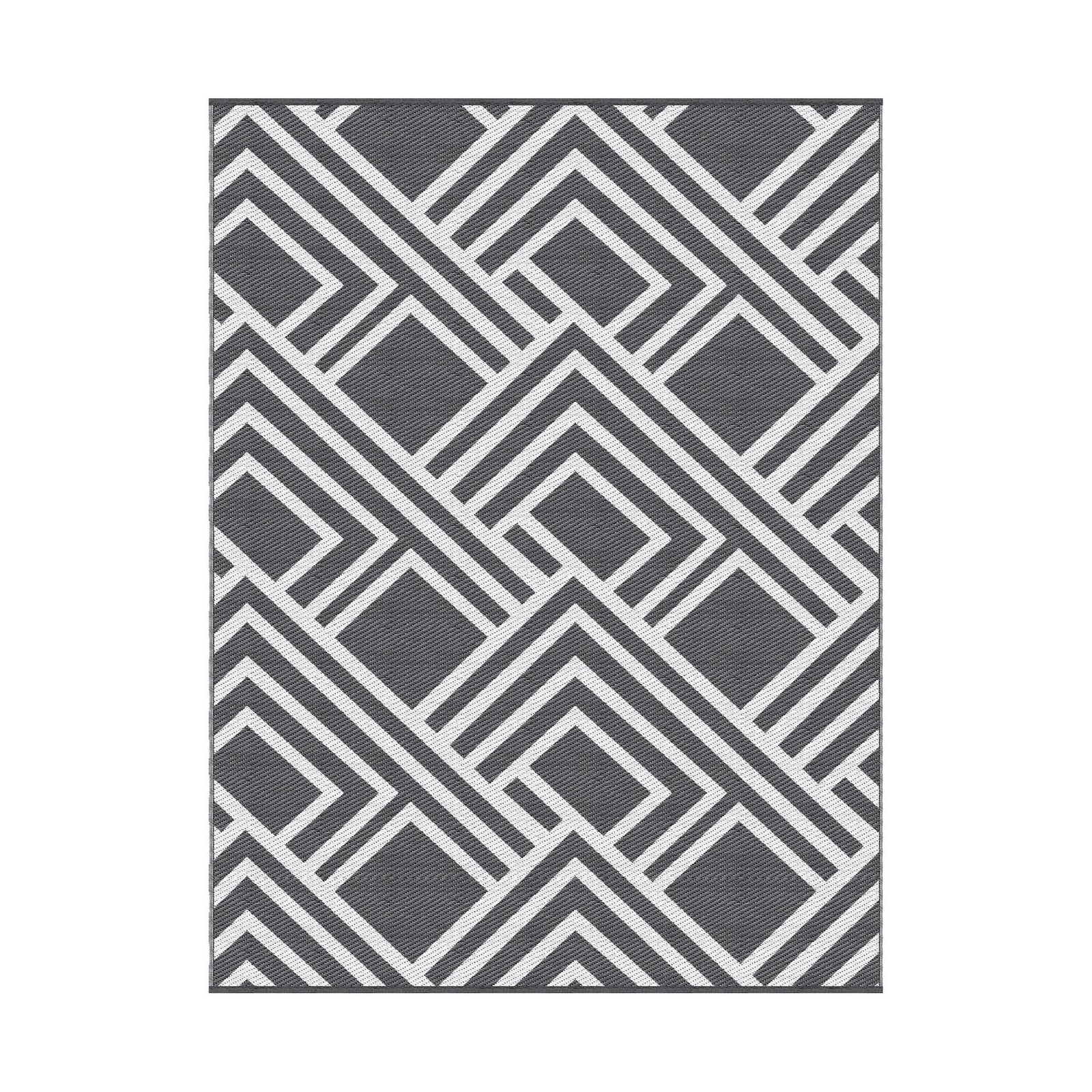 Gardeon Outdoor Rugs 274x366cm Reversible PP Dual-Sided Area Mat Large Carpet Patio Rug Grey