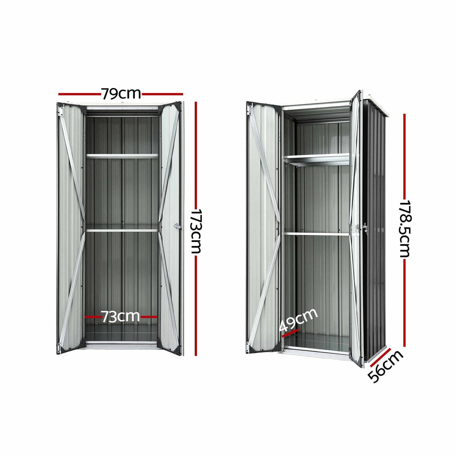 Gardeon Outdoor Storage Cabinet Garden Shed Tool Lockable Cupboard Steel Adjustable Shelves