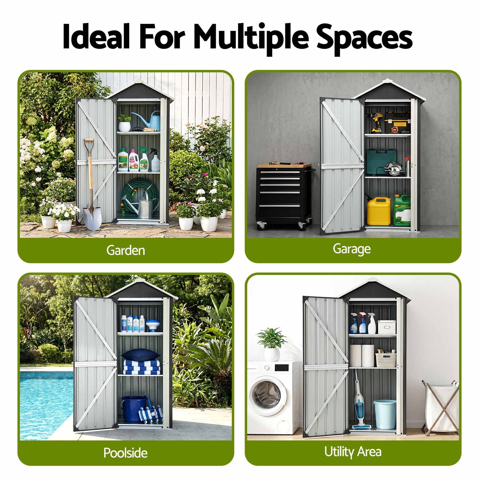 Gardeon Outdoor Storage Cabinet Garden Shed Steel Tool Lockable Cupboard Adjustable Shelves