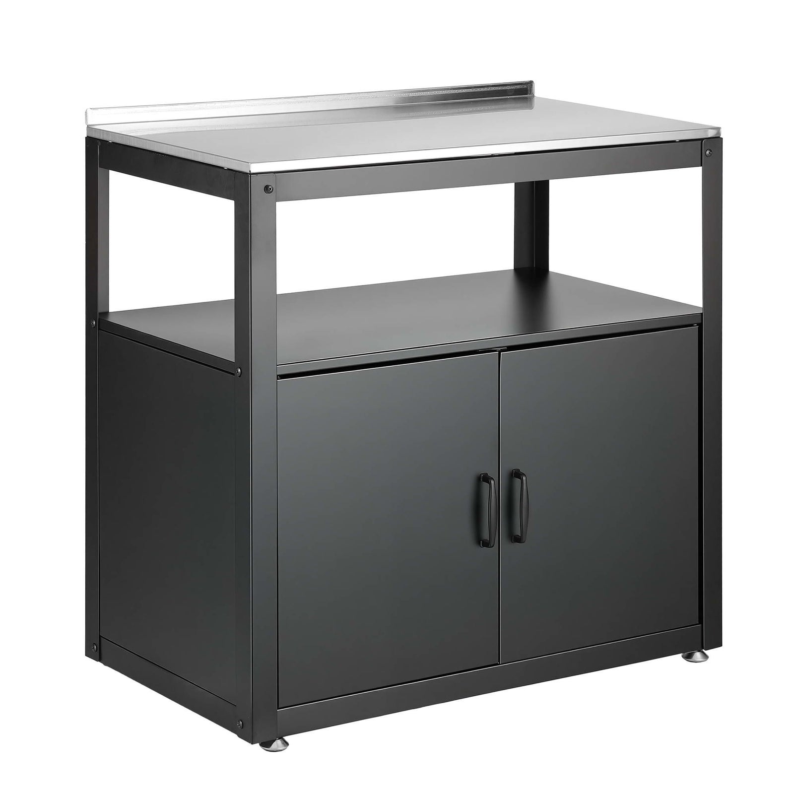 Gardeon Outdoor Storage Cabinet Garden Potting Bench Stainless Steel Table Top Black