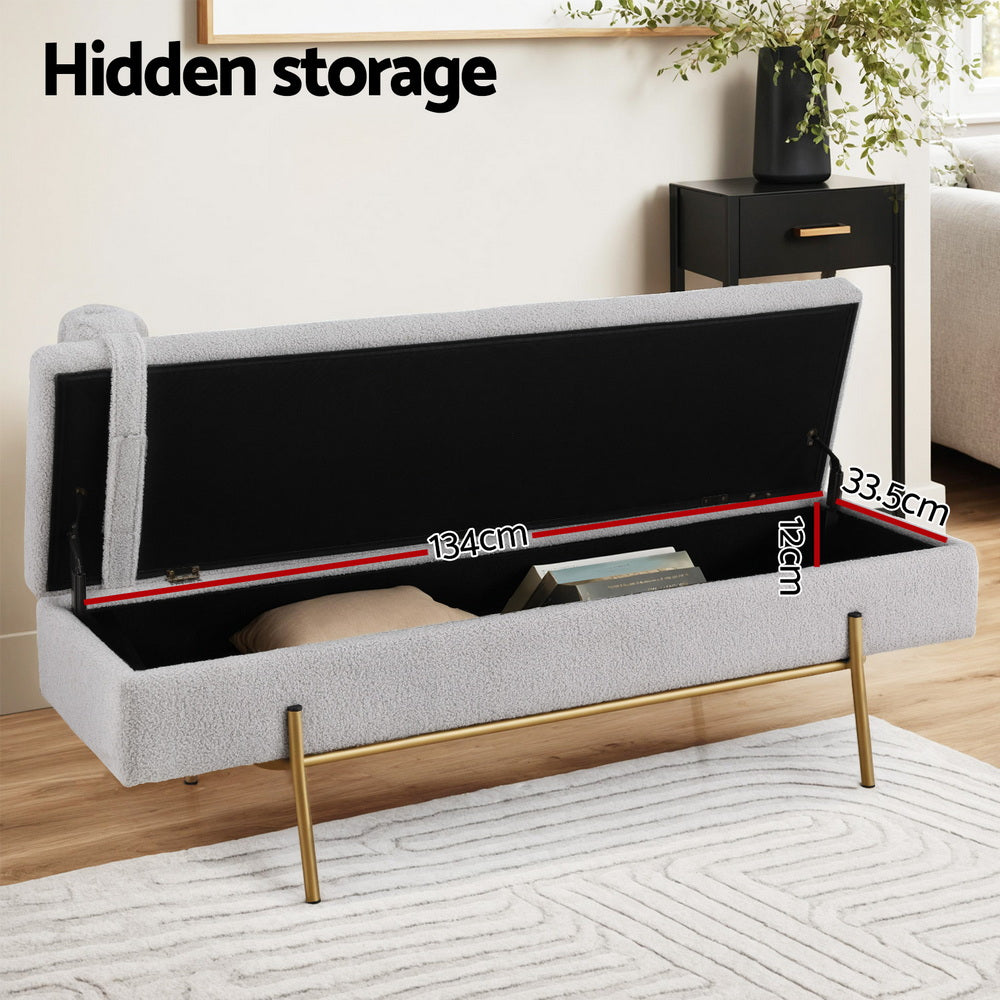 Artiss Storage Ottoman Bed 140cm Pillow Foot Stool