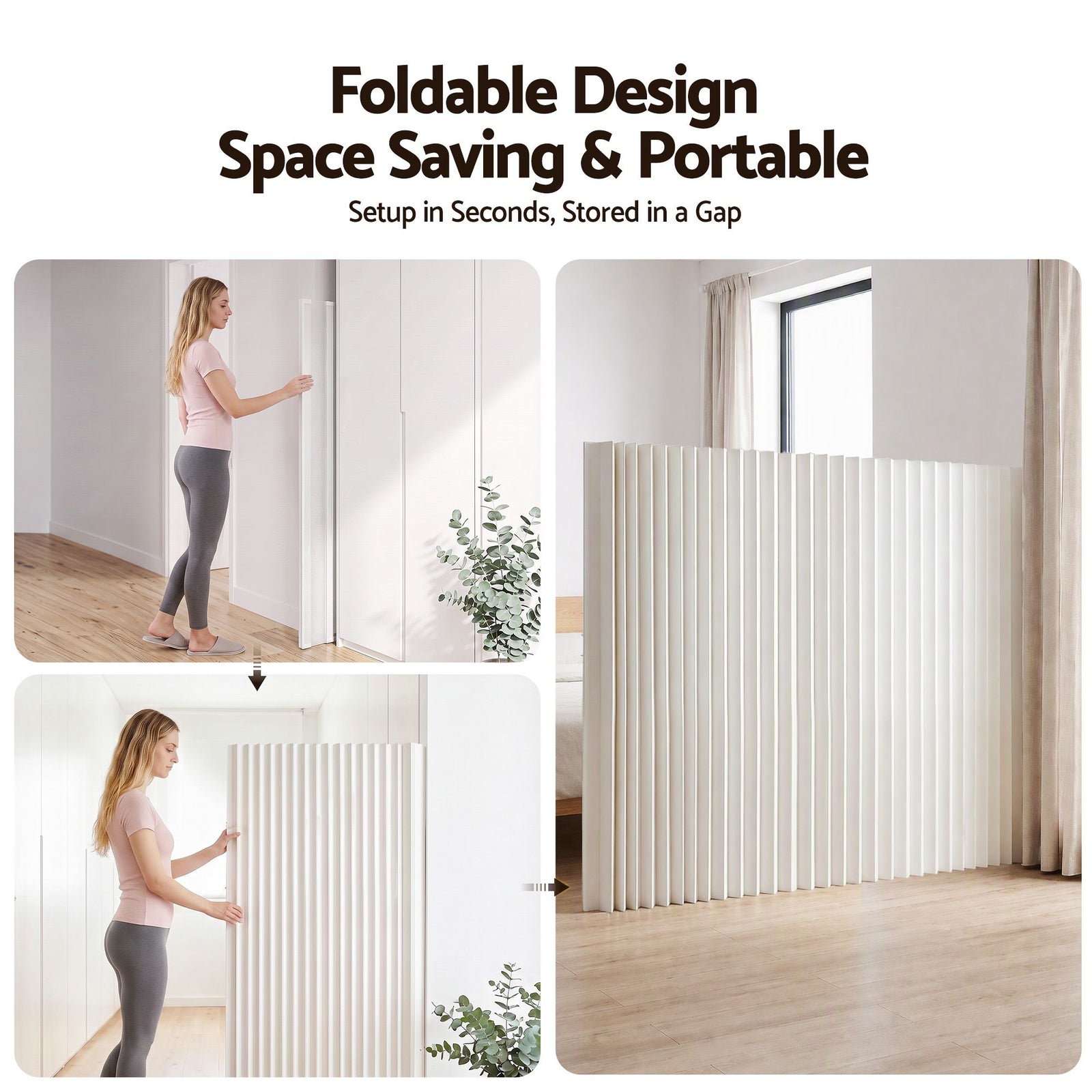 Artiss Paper Room Divider 2Pcs Folding Partition Screen Honeycomb Privacy Screen Freestanding 150cm White
