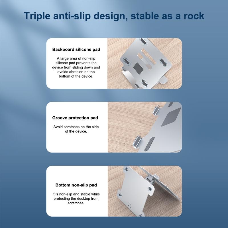 Adjustable Folding Laptop Stand - Aluminum Alloy-1964932245722632195