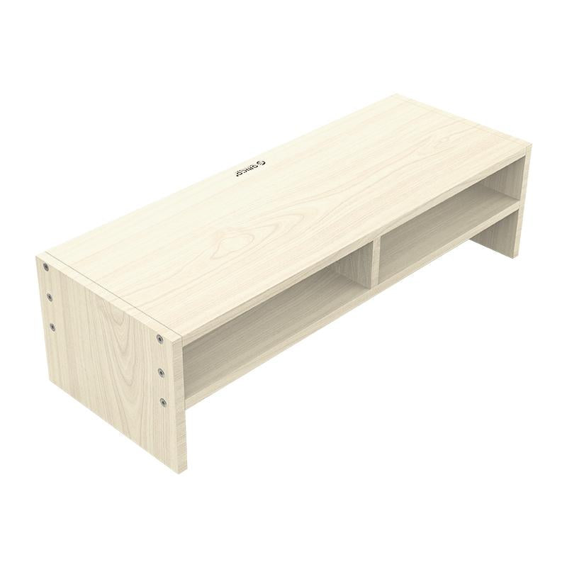 Wood Grain 2-Tier Monitor Stand With Partition-1964932249854021635