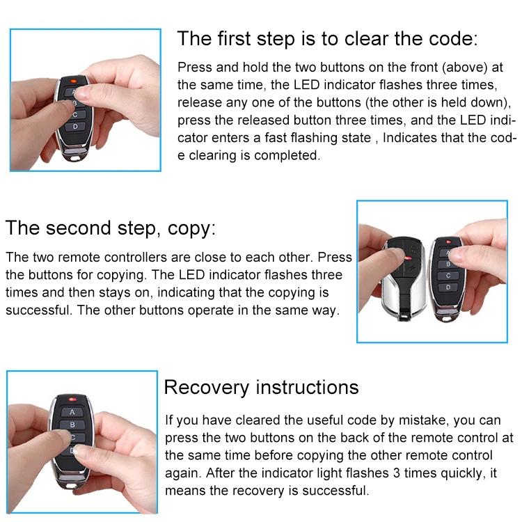 Wireless 4-Button Remote For Hyundai / Kia Cars - 433Mhz-1915196997317562373