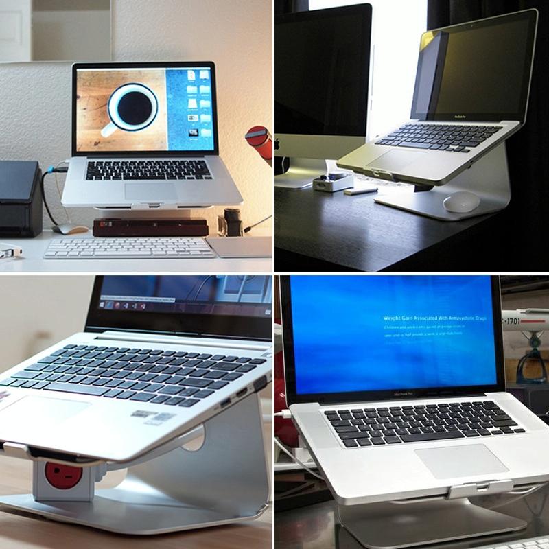 Aluminum Cooling Stand For Mac Ipad And Laptops - Rotating Design Silver-1915196595629068292