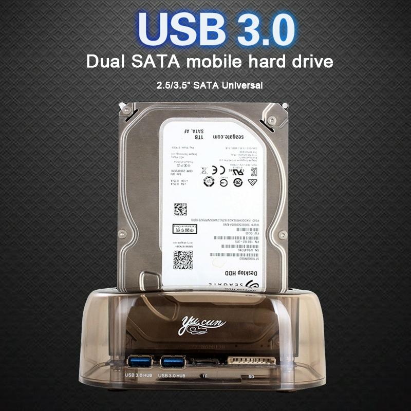Usb3.0 Dual Sata Hdd Enclosure With Hub & Otb - 2.5 / 3.5 Inch-1915197088568840199