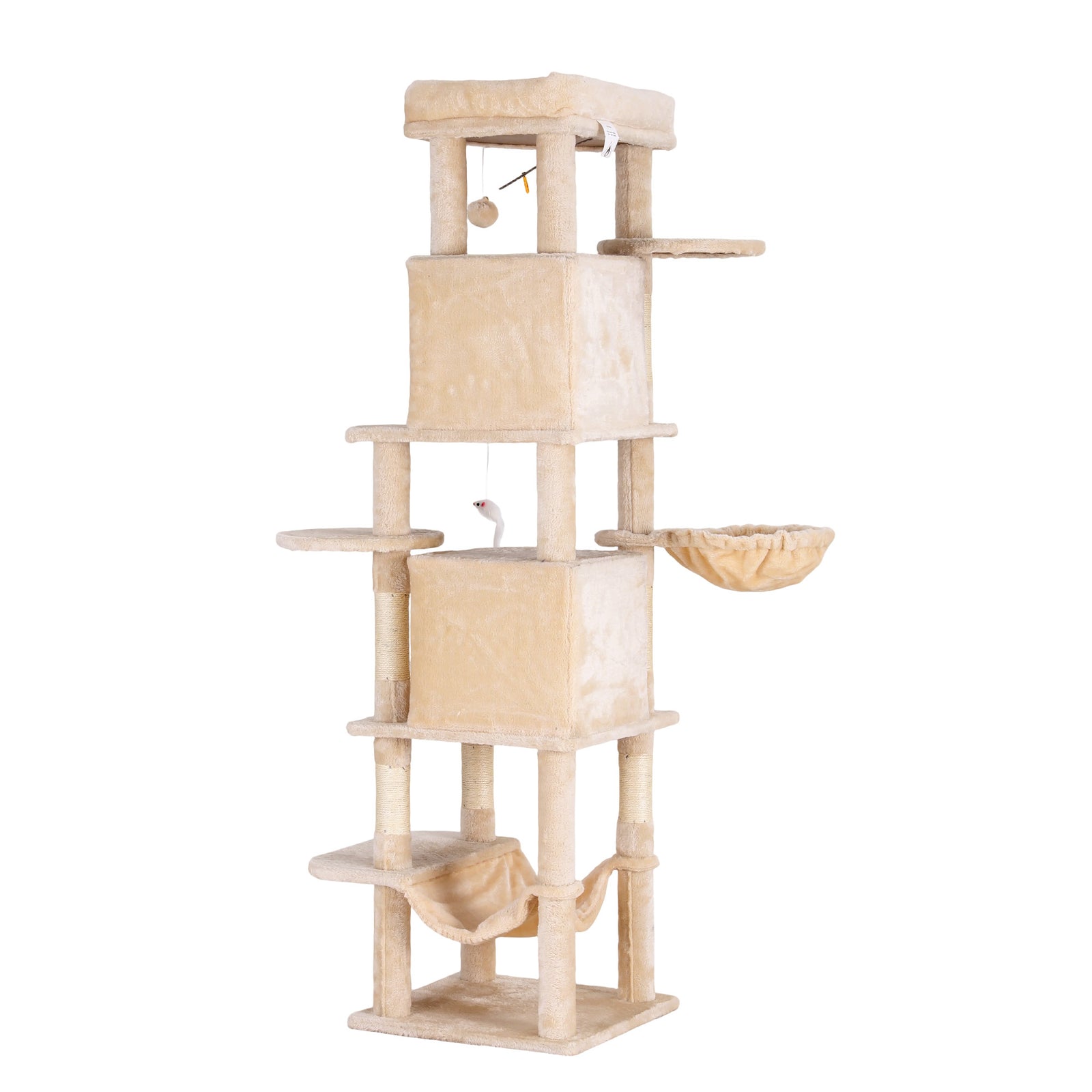 i.Pet Cat Tree Tower 167cm Large Scratching Post Furniture Scratcher House Beige