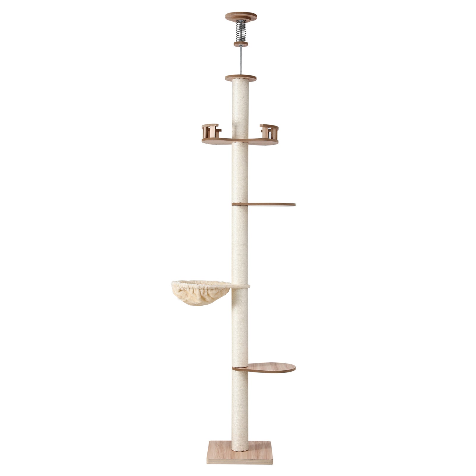 i.Pet Cat Tree Tower Floor to Ceiling Scratching Post 270cm Beige