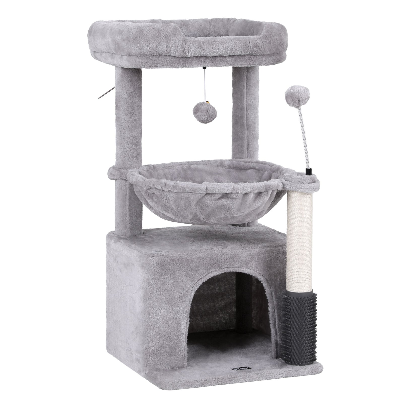 i.Pet Cat Tree Tower 82cm Scratching Post Furniture Scratcher House Light Grey
