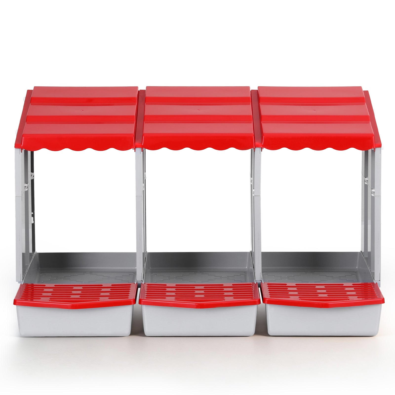 i.Pet Chicken Nesting Box 3 Hole Roll Away Poultry Hen Laying Egg Hutch Red