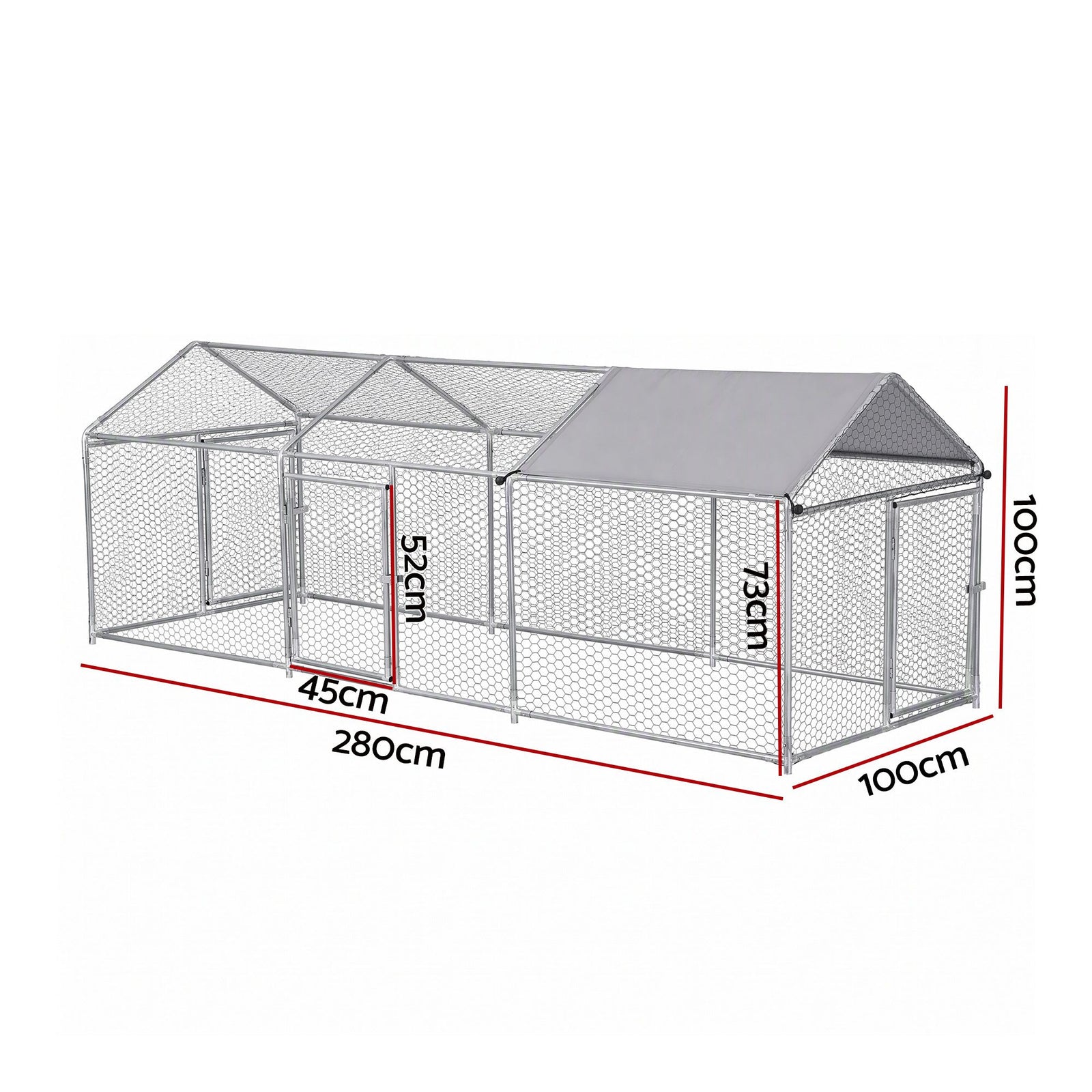 i.Pet Chicken Coop Rabbit Hutch Outdoor Run Walk in Hen Cage Ferret House 2.8x1x1m