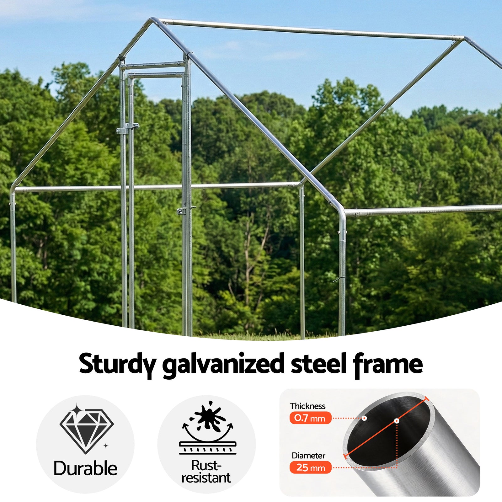 i.Pet Chicken Coop Rabbit Hutch Outdoor Run Walk in Hen Cage Ferret House 3x2x2m