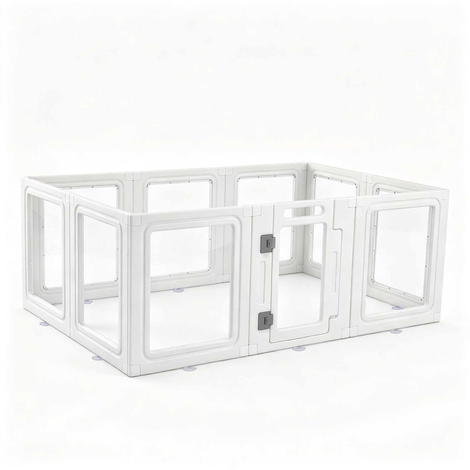 i.Pet Dog Pet Playpen 10 Panels Clear PET Plastic 152x100x57cm for Puppy Exercise