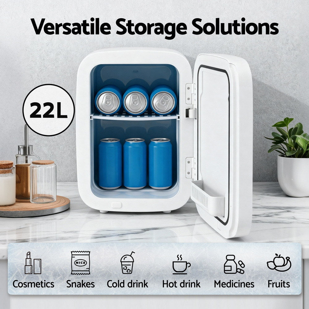 Glacio Mini Fridge Portable 22L White Electric Cooler Warmer Car Office 12V 220V