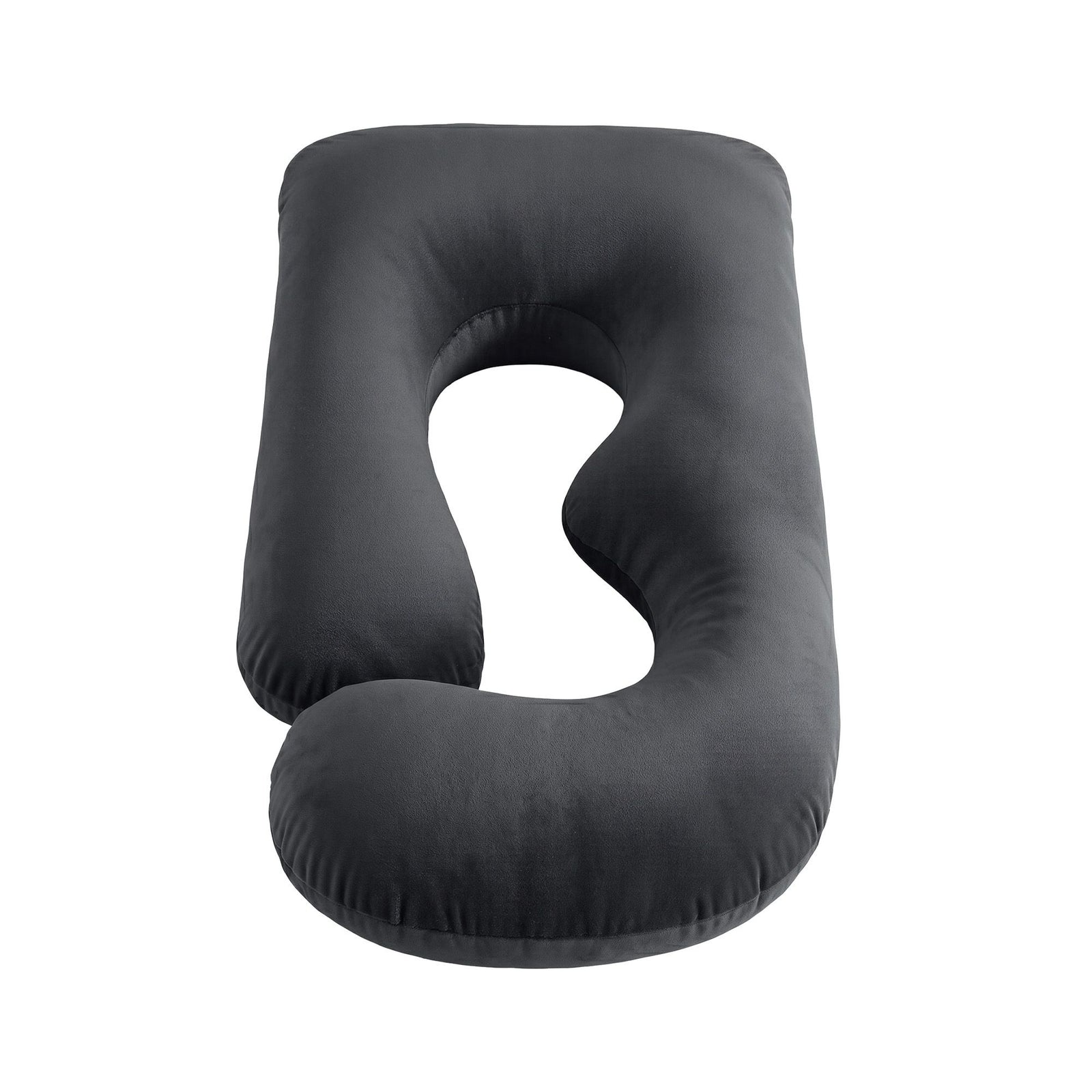 Giselle Bedding Pregnancy Pillow G-Shaped Full Body Pillow for Back and Belly Support Maternity Pillow with Removable Cover, Dark Grey 135x70 cm