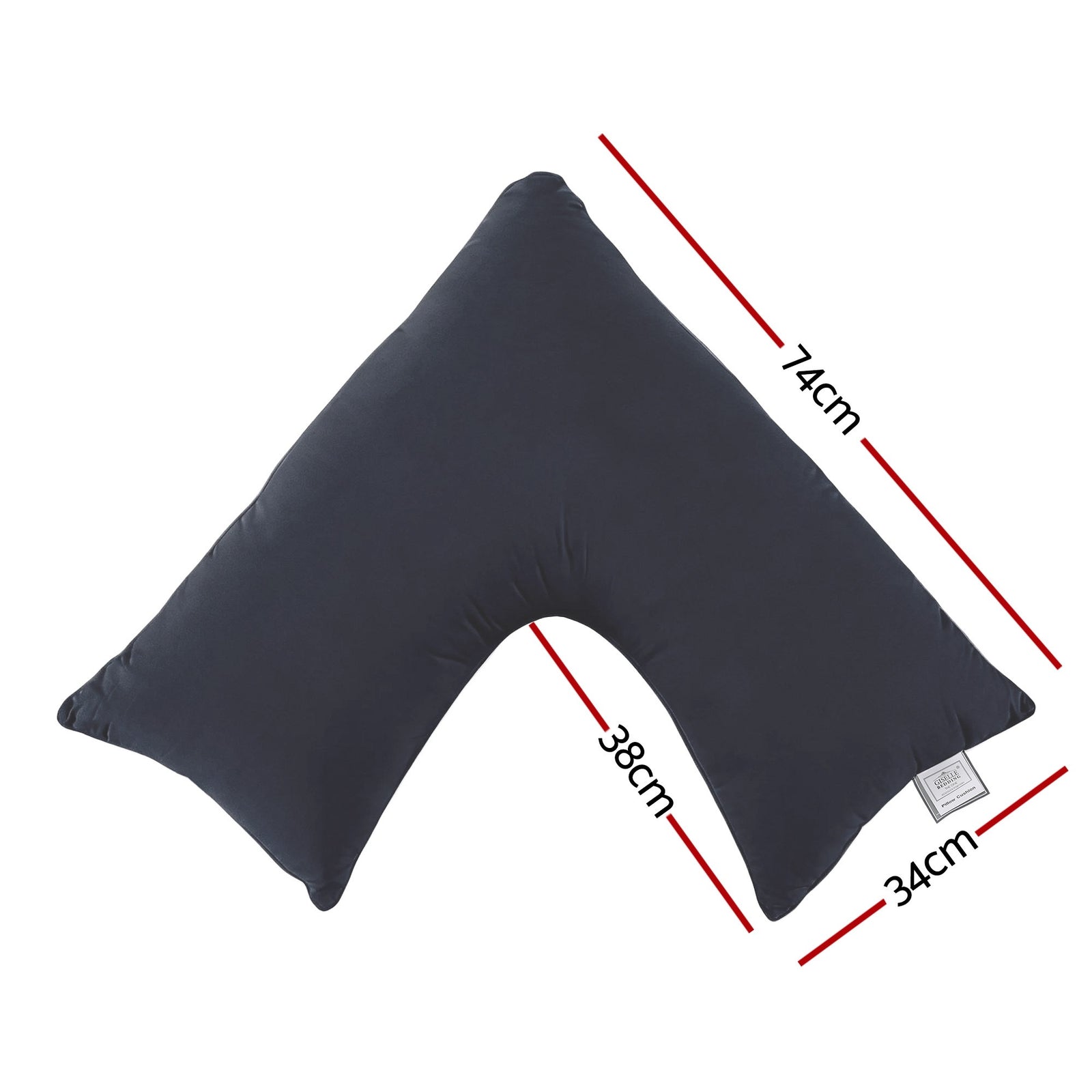 Giselle V Shape Pillow Boomerang Nursing Body Cushion Grey