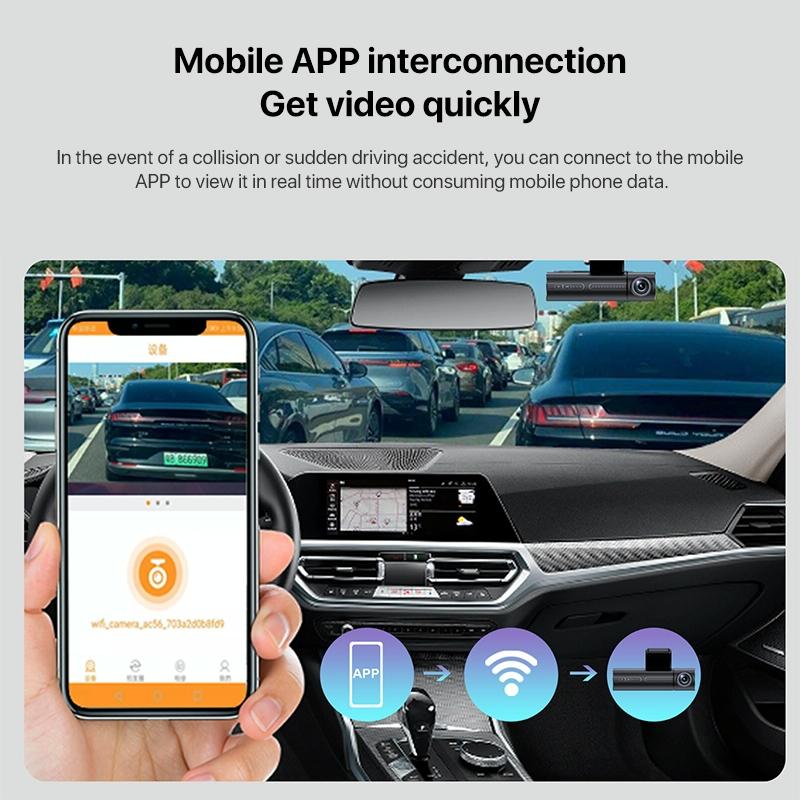 Panoramic Triple Recording Wifi Dash Cam With 2K Ultra Hd Night Vision-1915197539578155012