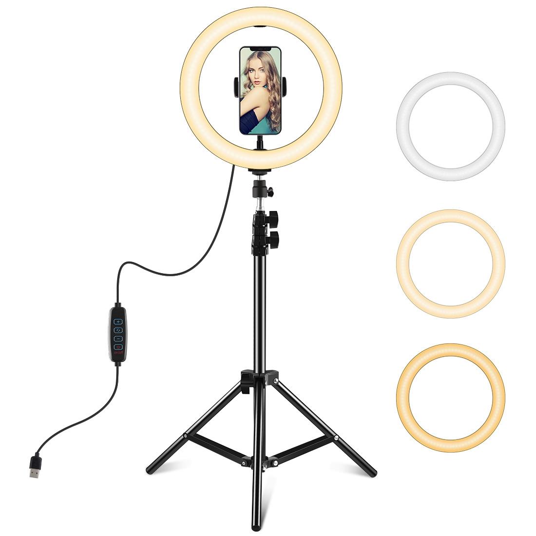 10.2 Led Ring Light With 1.1M Tripod For Vlogging And Live Streaming-1915197677990187017