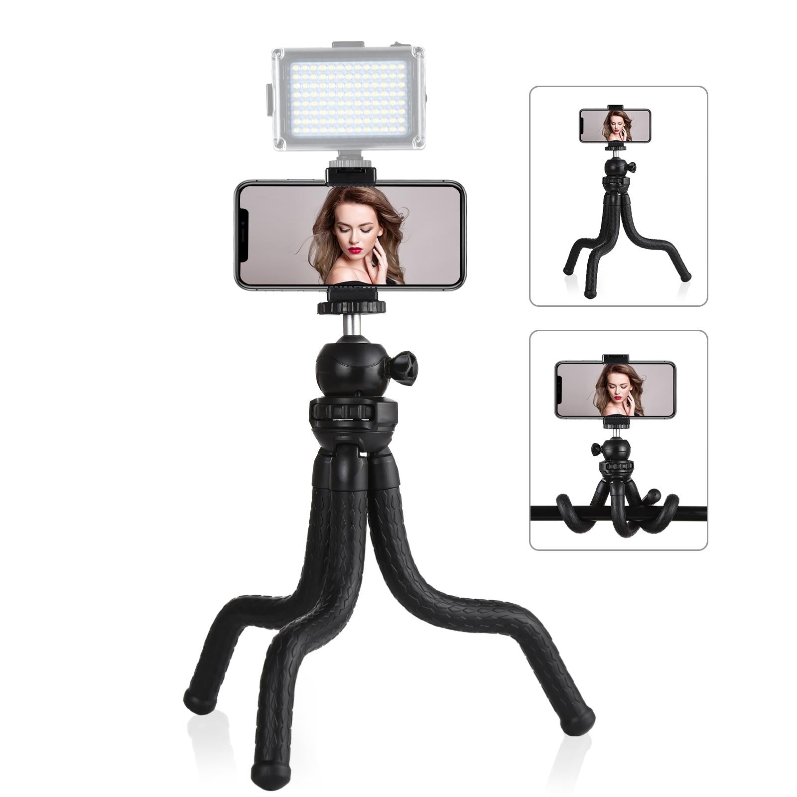 Flexible Mini Octopus Tripod With Ball Head And Phone Clamp For Slr Cameras Gopro And Cellphones-1915197900430905344