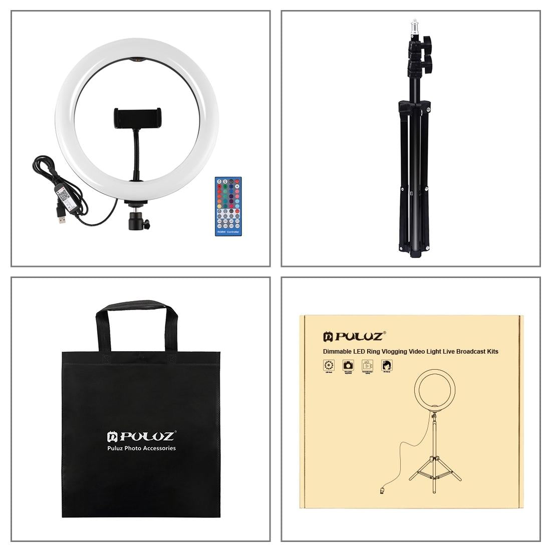 10.2 Rgbw Led Ring Light Kit With 1.1M Tripod Remote Ball Head And Phone Clamp-1915197736005799940