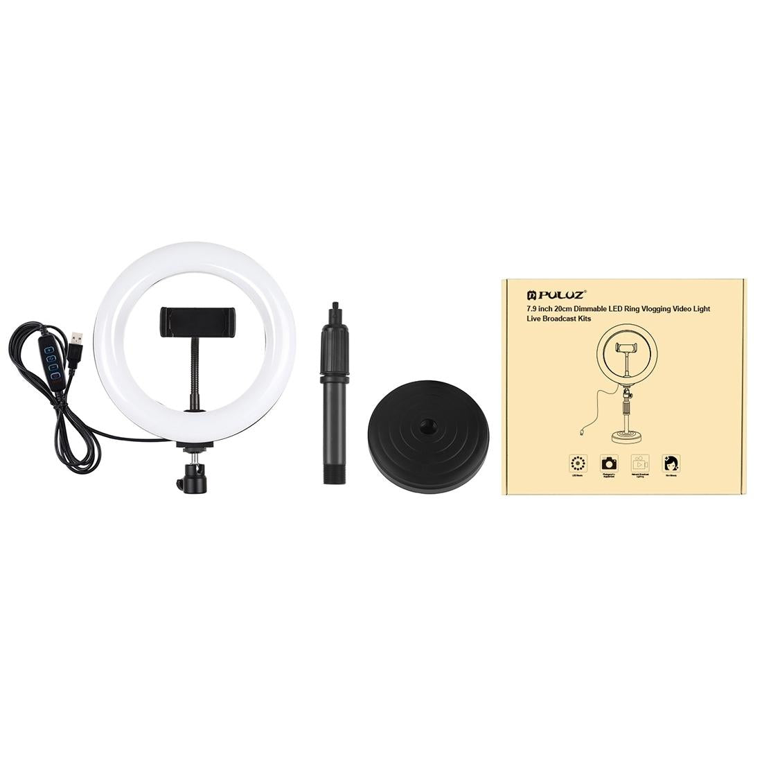 7.9 Led Ring Light With Usb 3 Modes Dual Colour Phone Clamp-1915196492566630403