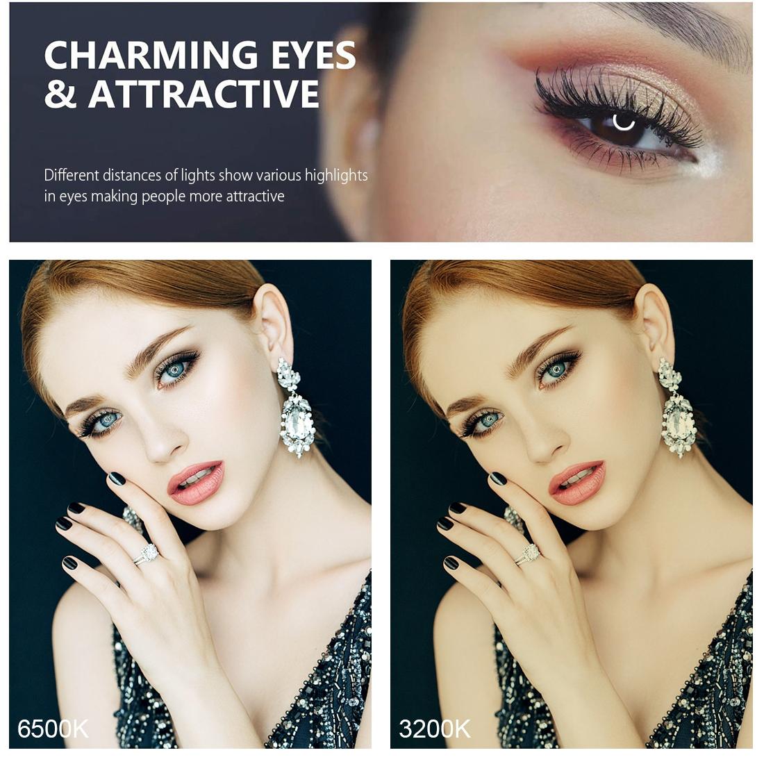 11.8 Led Ring Light Kit With Tripod & Dual Phone Brackets - 3 Modes Dual Colour Temperature Curved Surface Type-C - Black-1915196511776542726