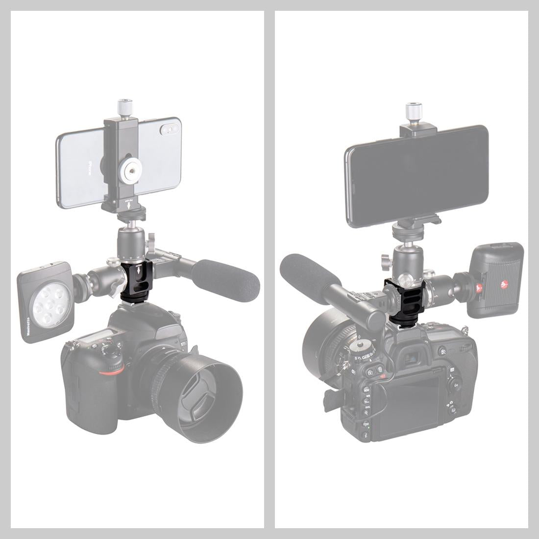 Aluminum 4-Head Hot Shoe Mount Adapter For Microphone And Flash Light-1915197891048247300