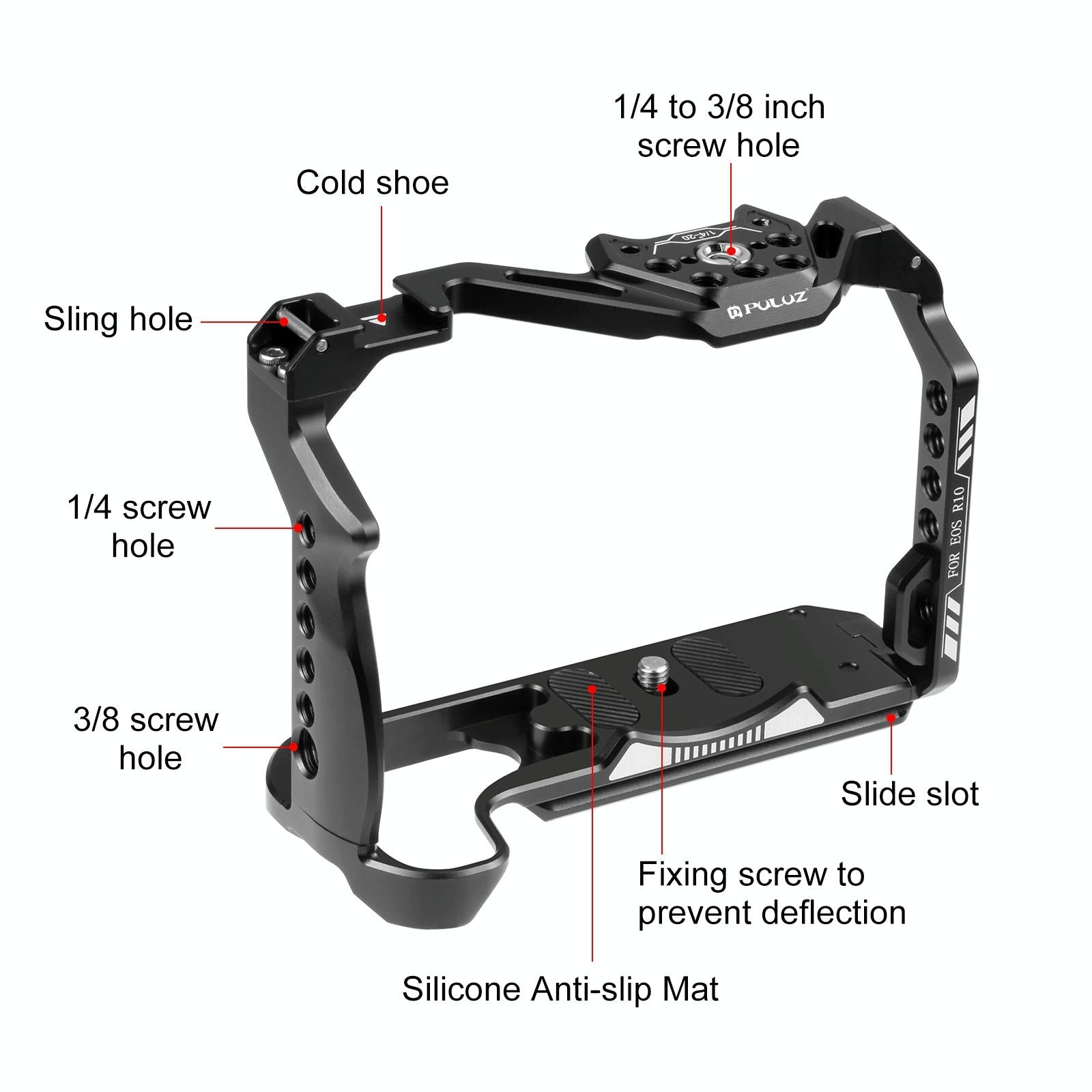 Metal Camera Cage For Canon Eos R10 Stabilizer Rig - Black-1915196790316077058